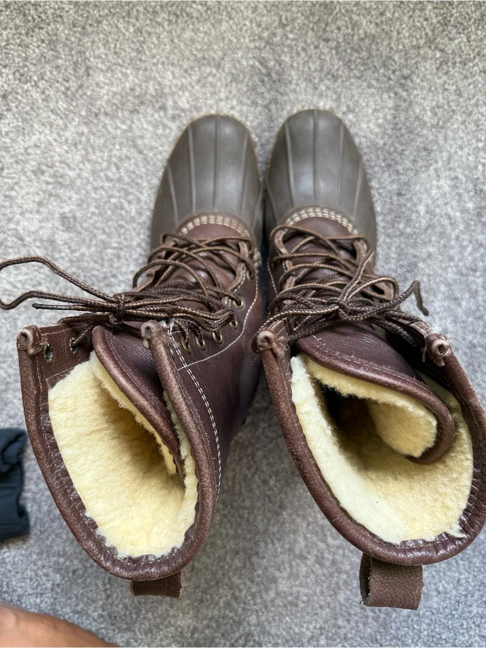 L.L. Bean Women's Brown and Tan Winter Shearling Duck Boots